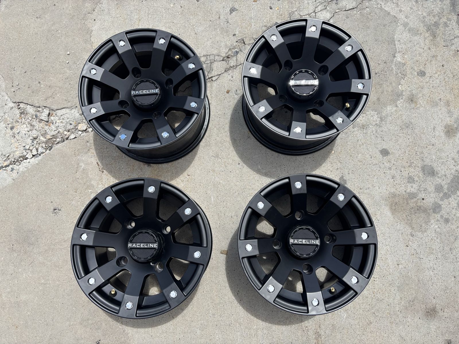 RaceLine 12x7 ATV Wheels (Set of 4) - 4x137 Bolt Pattern, Excellent Condition