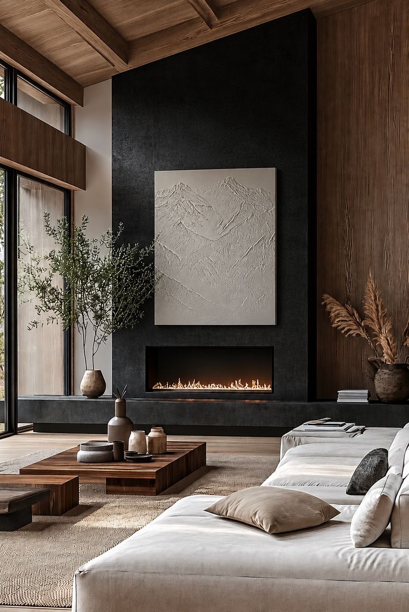 Large scale textured mountain art