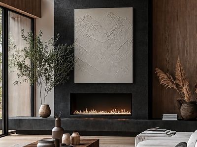 Large scale textured mountain art