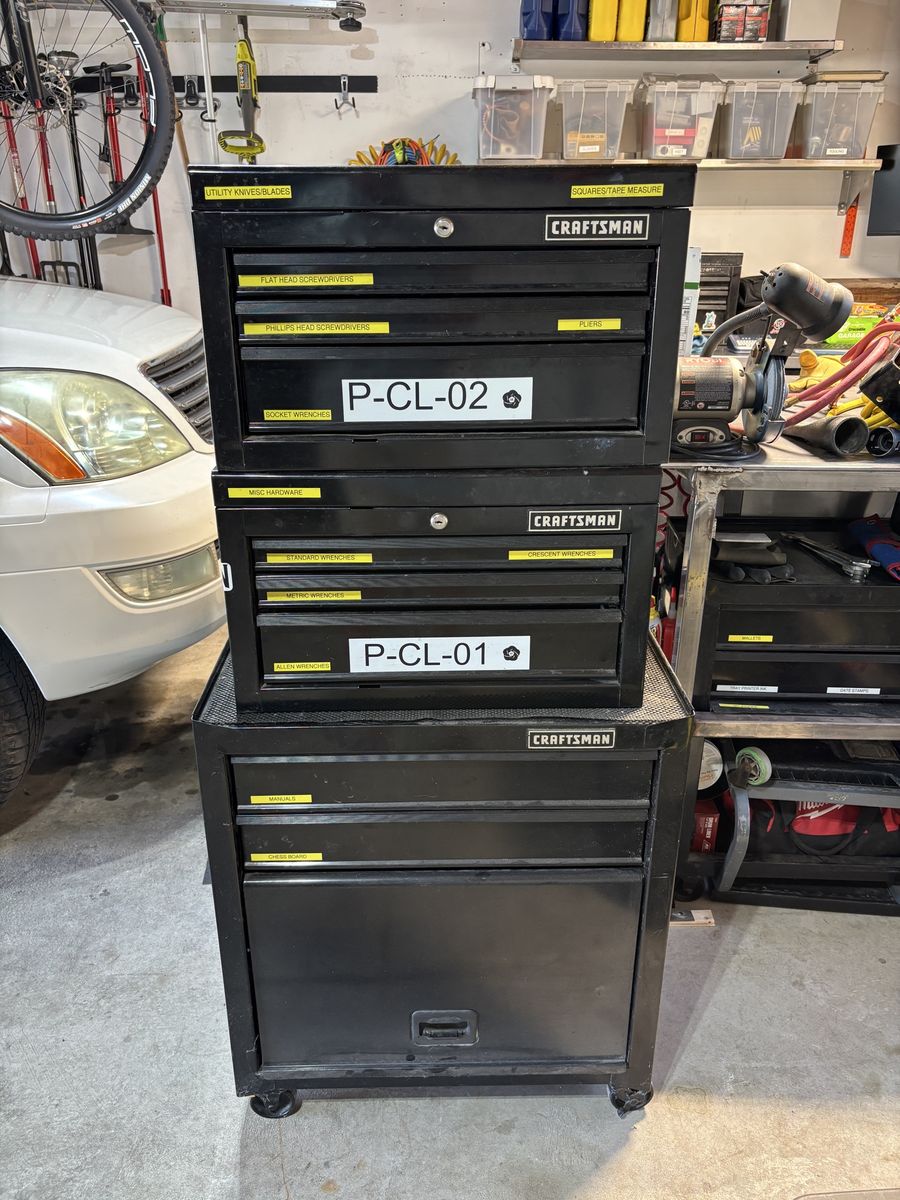 Craftsman 3-Piece Black Rolling Tool Chest & Cabinet Set with 6 Drawers & Storage
