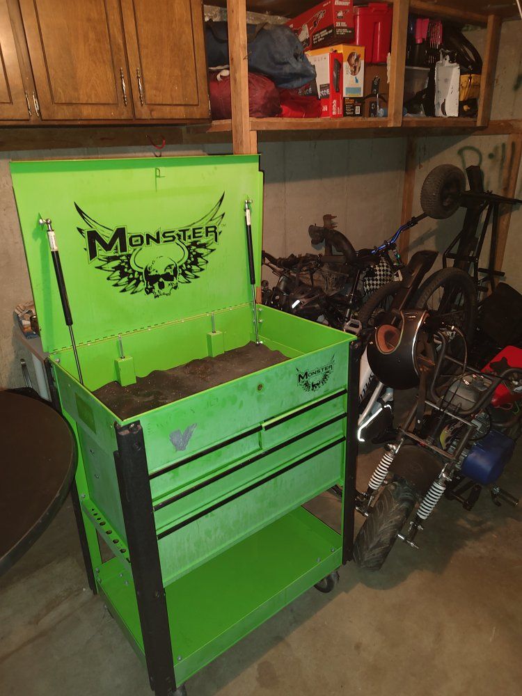 Green Monster Rolling Tool Box Cart