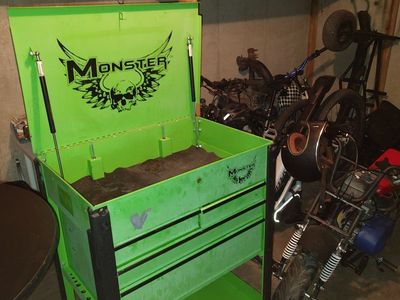 Green Monster Rolling Tool Box Cart