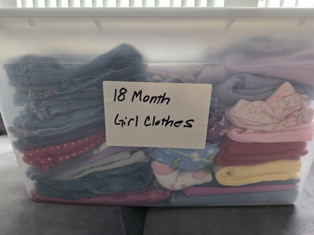 Tote of 18 Month Girl Clothes