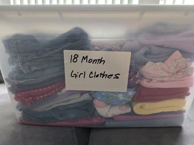 Tote of 18 Month Girl Clothes