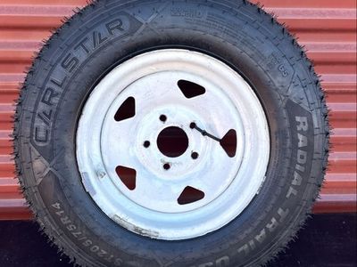 Brand New Carlstar ST 205/75 R 14 Trailer Tire Mounted in Used Wheel Makes a Great Spare. 5 on 4.5