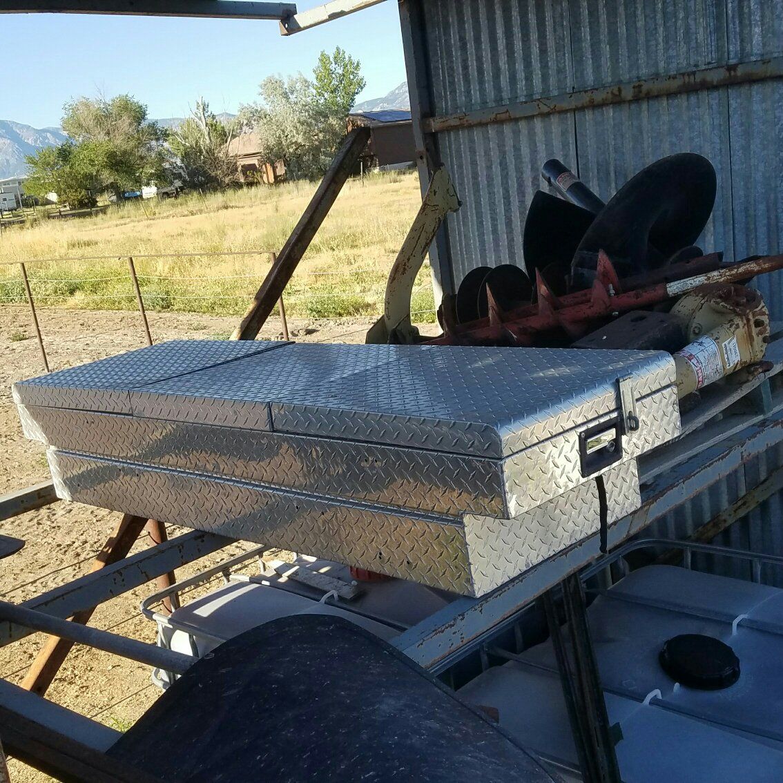 Full sized truck bed tool box.