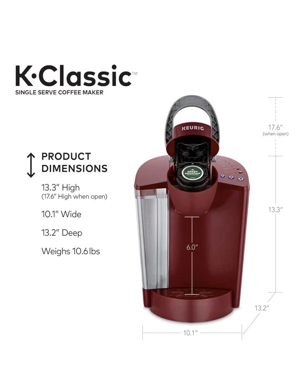 Keurig K-Classic K50 Single Serve Coffee Maker - Rhubarb Red, like new condition