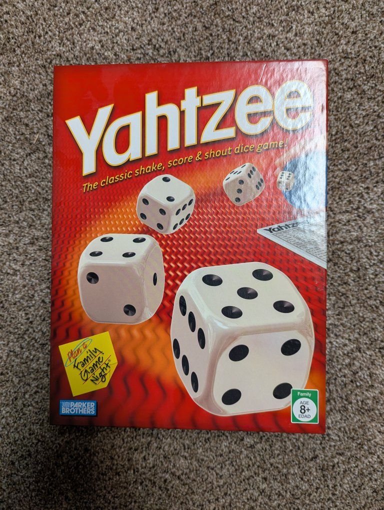 Yahtzee by Parker Brothers Dice Game - Complete, Ages 8+, 1+ Players, Classic Family Fun