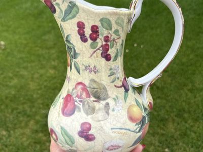 Formalities by Baum Bros. Botanical Fruit Chintz Collection Ceramic Pitcher - Hand Wash