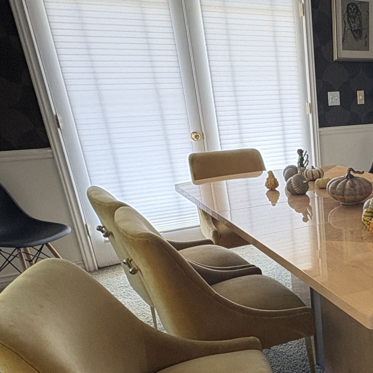 Double Glass Doors With Windows & Blinds