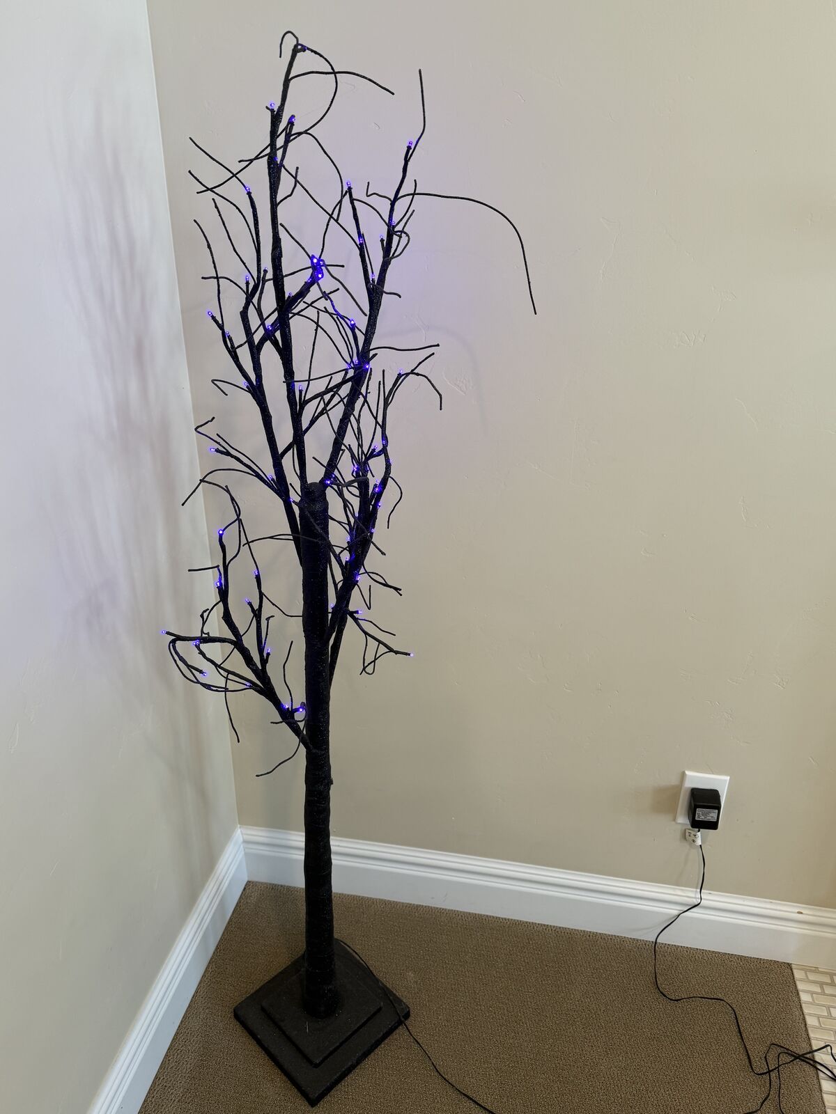 Spooky 5' Halloween Tree with Purple Lights