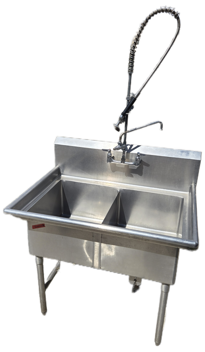 2 compartment commercial sink