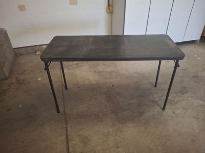 Black Vinyl Metal Folding Utility Table