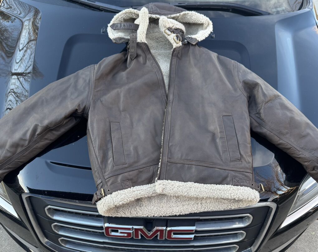 Leather Sherpa Lined Coat