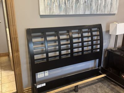 Dark Wood Sleigh Bed Frame - Queen Size bedroom set