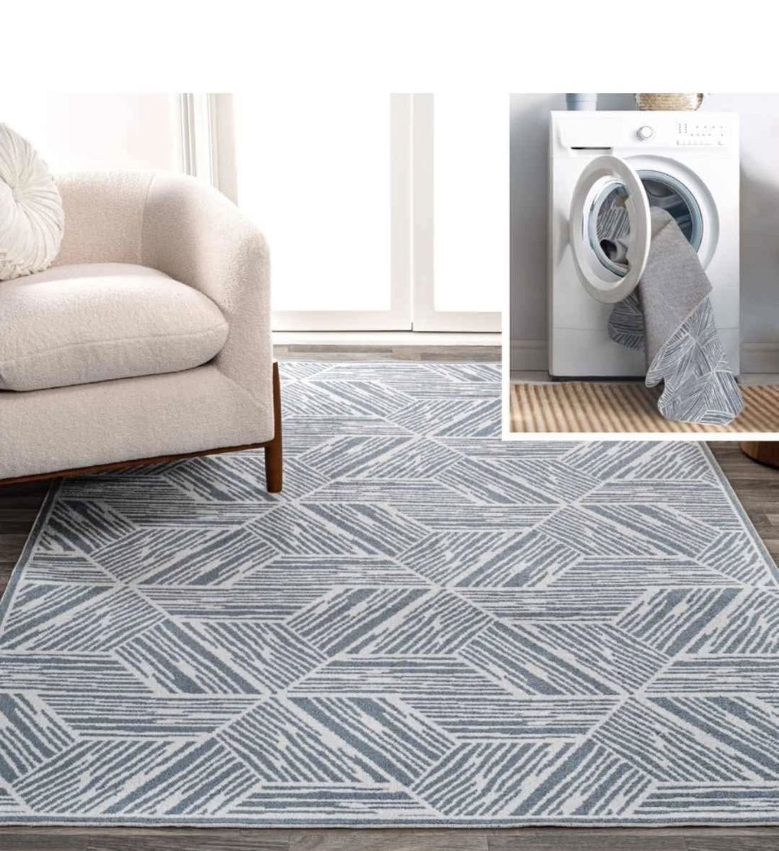 New. Cute Indoor/Outdoor Washable 8x10 Area Rug