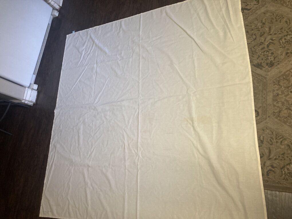 62 Inch Square off White Table Cloth