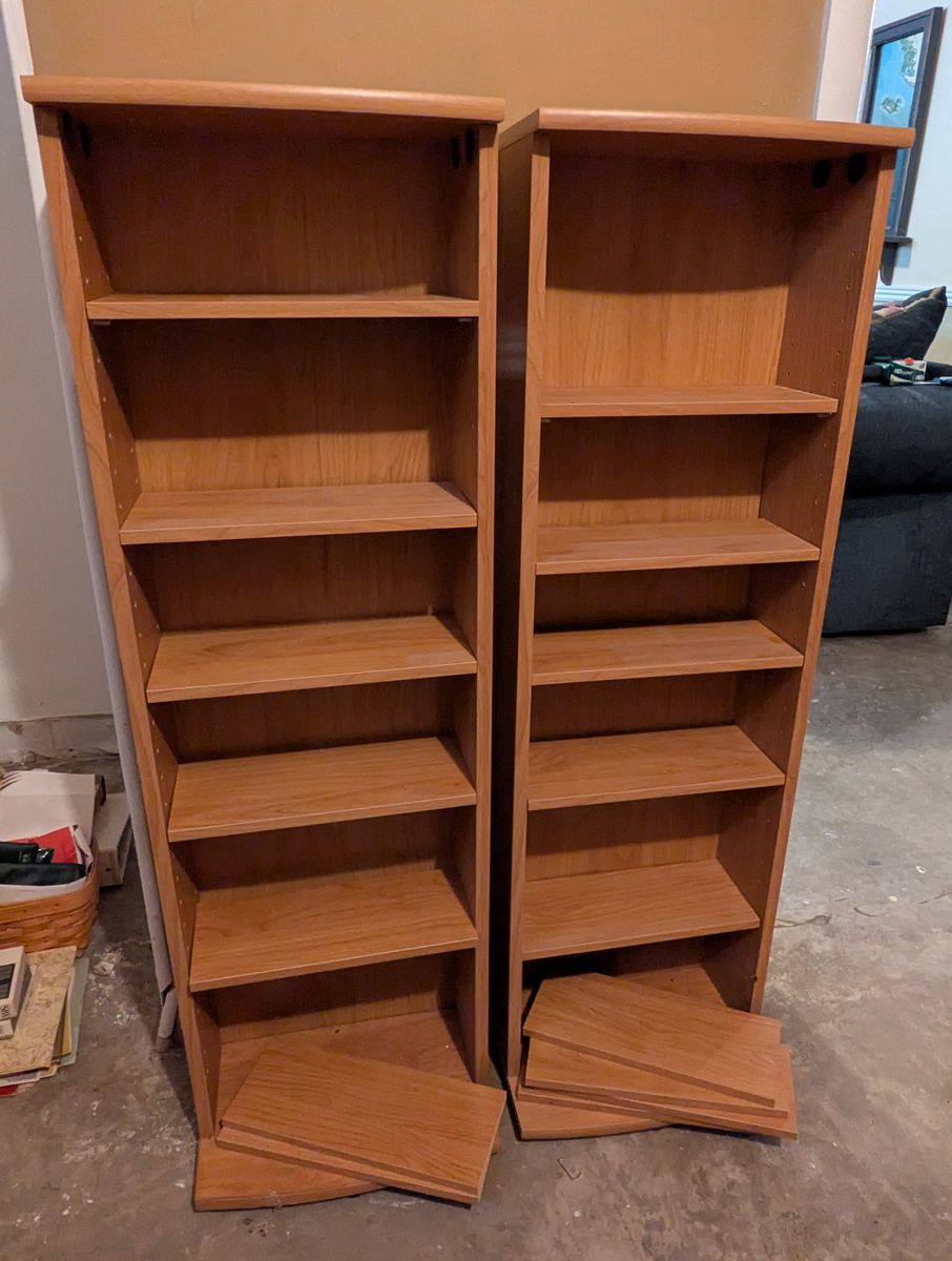 Pair of Slim CD / DVD / Blu-ray Media Storage Towers