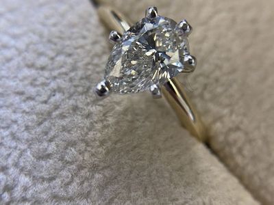 Brand New 0.90ct Pear Diamond Ring | GIA Certified | 14k Gold | Size 4