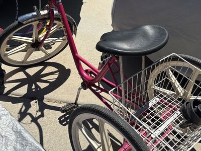Miami Sun Adult Tricycle - Pink 3-Wheel Bike w/ Large Rear Basket - Used