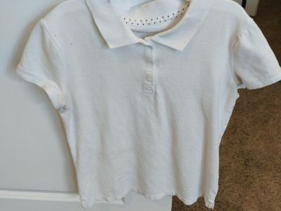 Girls size 10/12 white polo shirt
