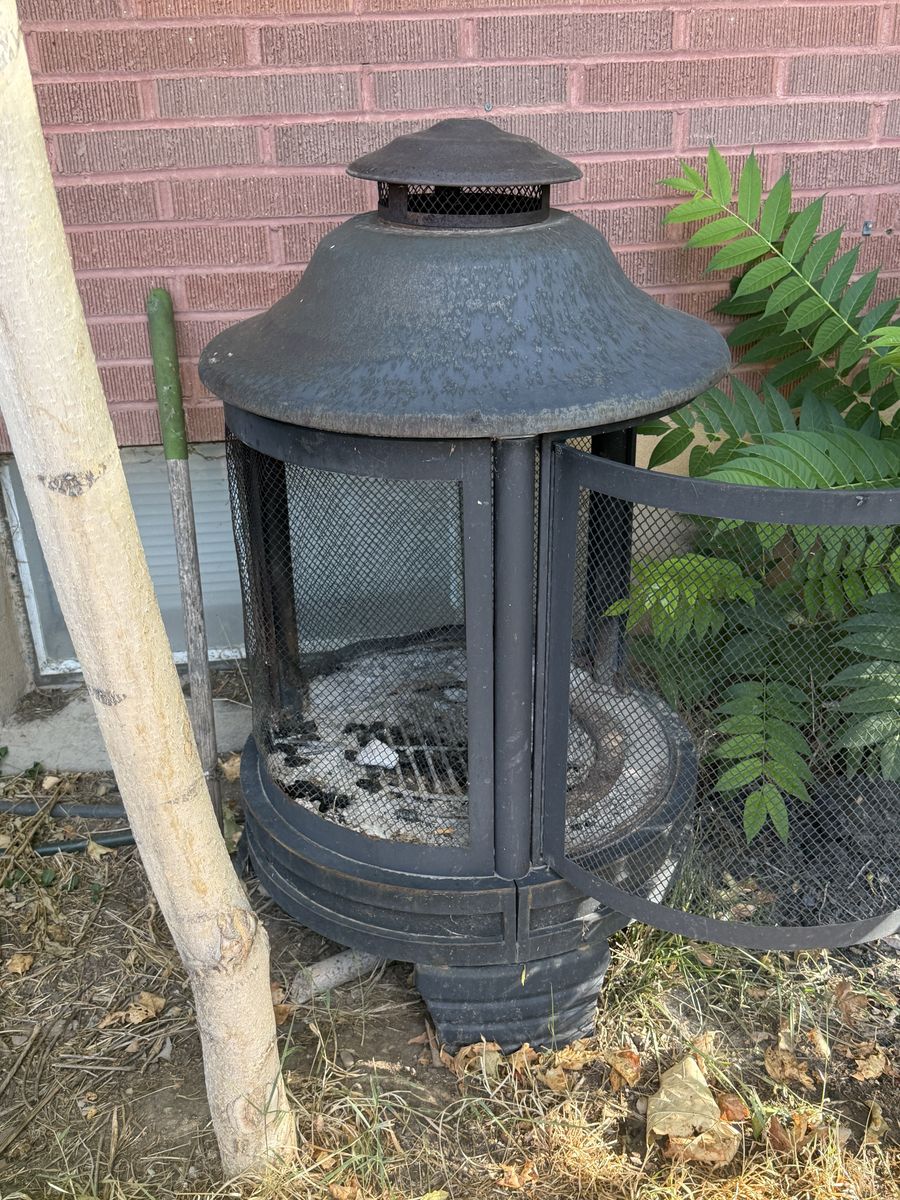 Outdoor Wood Burning Fire Pit Chimenea - Used Condition