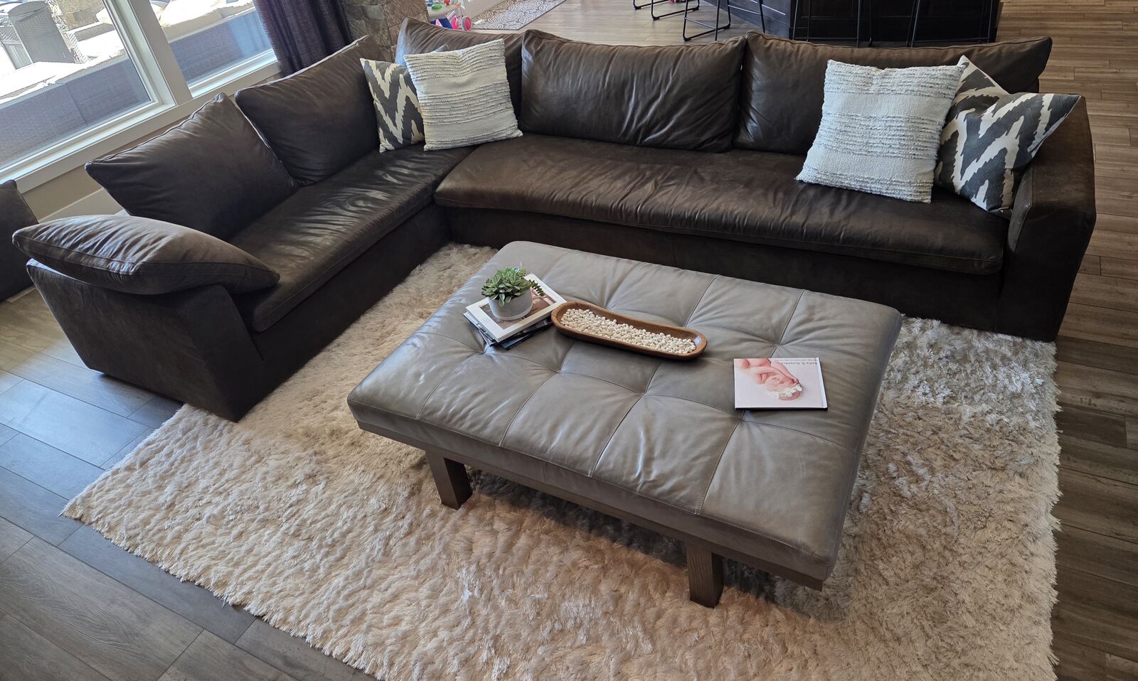 RH CLOUD LEATHER SECTIONAL