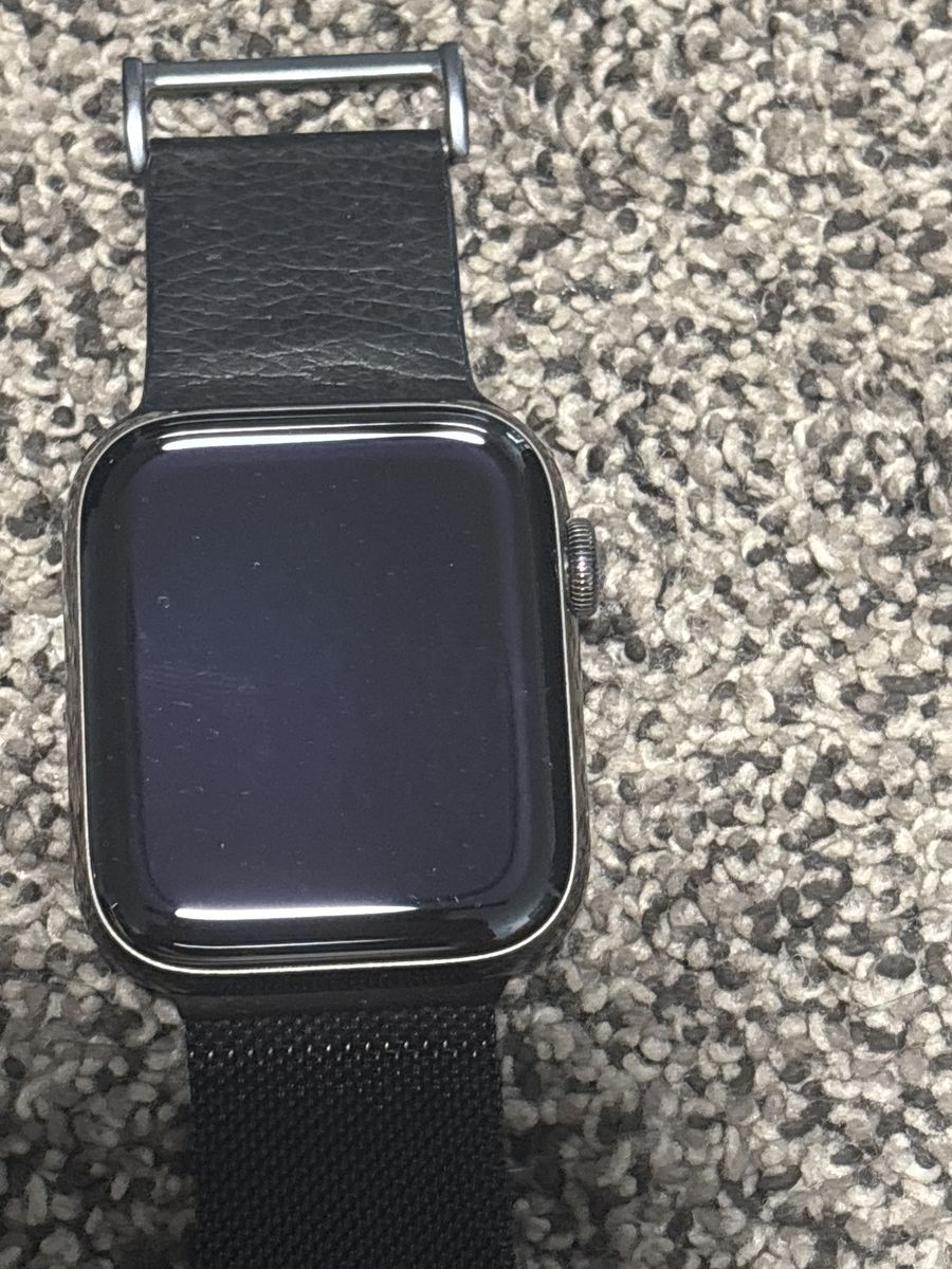 Apple Watch Series 6 44mm Stainless Steel GPS + Cellular - Black Leather & Mesh Bands