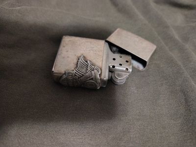 Harley-Davidson Zippo Lighter, Silver-tone, Embossed Logo