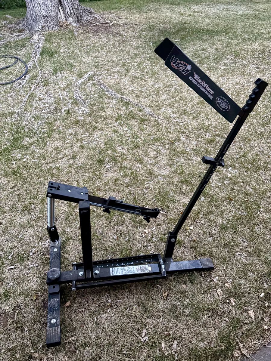 Louisville Slugger UPM Black Flame Ultimate Pitching Machine - Portable Baseball/Softball Trainer