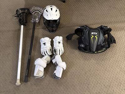 Lacrosse sticks and gear.