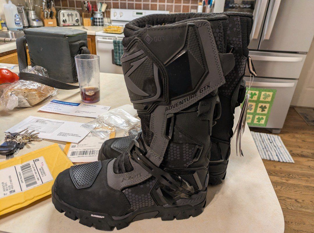 Klim Adventure GTX Gore-Tex Motorcycle Boots - Men's Black/Gray - size 8