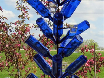 Hanging Bottle Tree ~•~•~ Garden • Patio • Yard Art