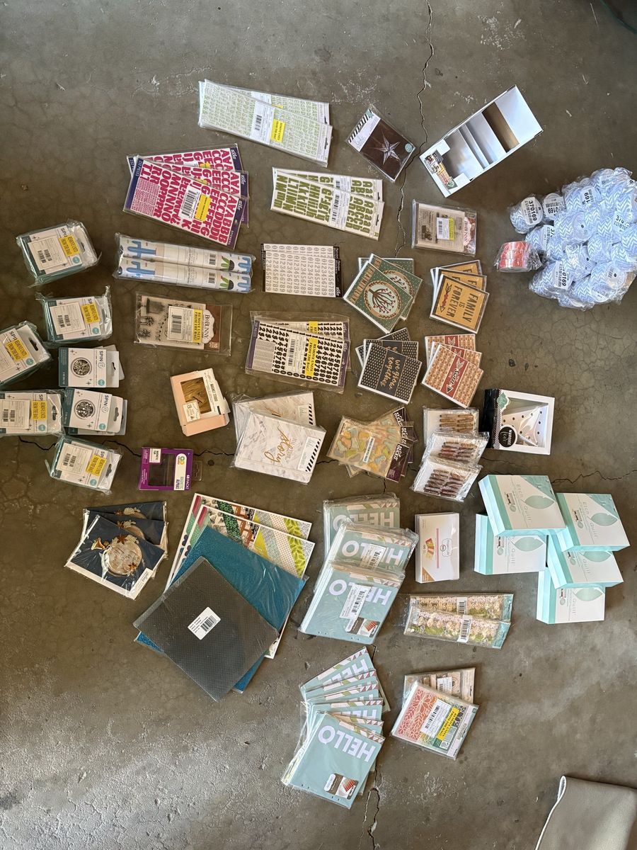 Huge Scrapbooking & Crafting Lot - Stickers, Paper, Embellishments, New & Used Supplies