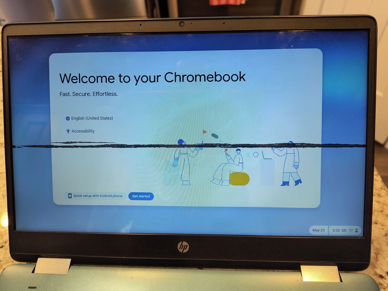HP 14" Touchscreen Chromebook - broken screen