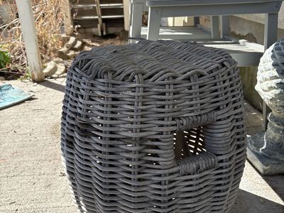 Wicker side table/ stools
