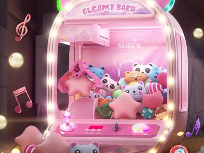 Gleamy Baer Skirfy Mini Claw Machine Arcade Game w/ LED Screen & Adjustable Sound - Pink