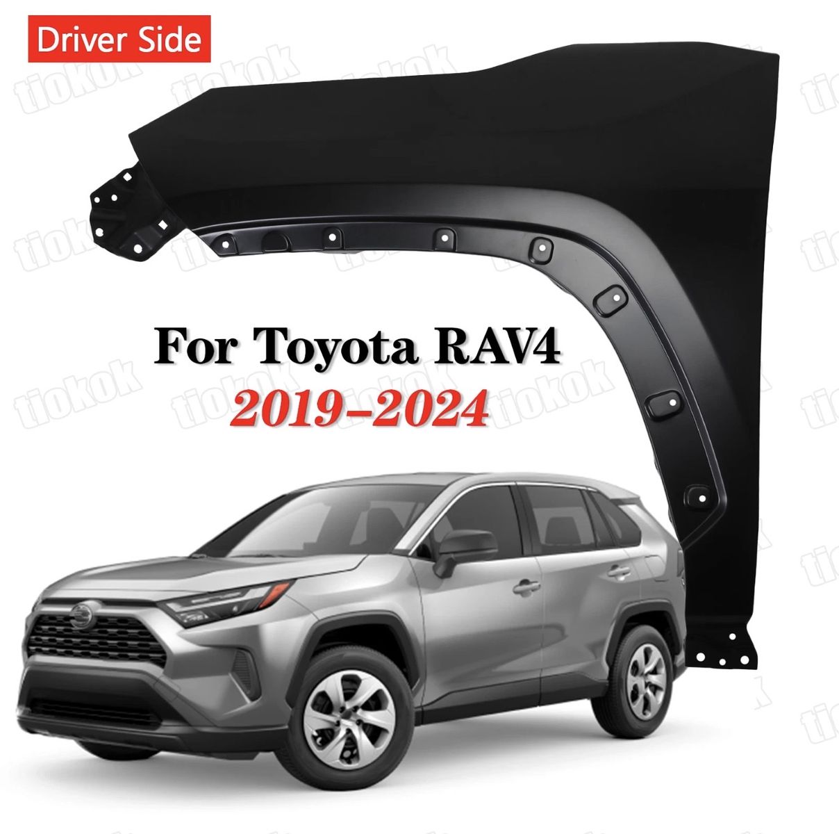 Toyota RAV4 2019-2024 Driver Side Front Fender Flare Trim - Black, LH