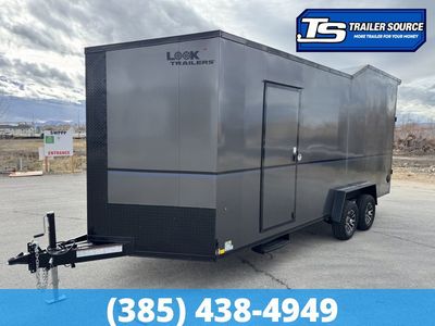 7.5x20 Look Moab Enclosed Cargo Trailer - 8'0" Interior - 10K GVWR - Alloy Wheels, Aluminum Walls and Ceiling, Battery, Black