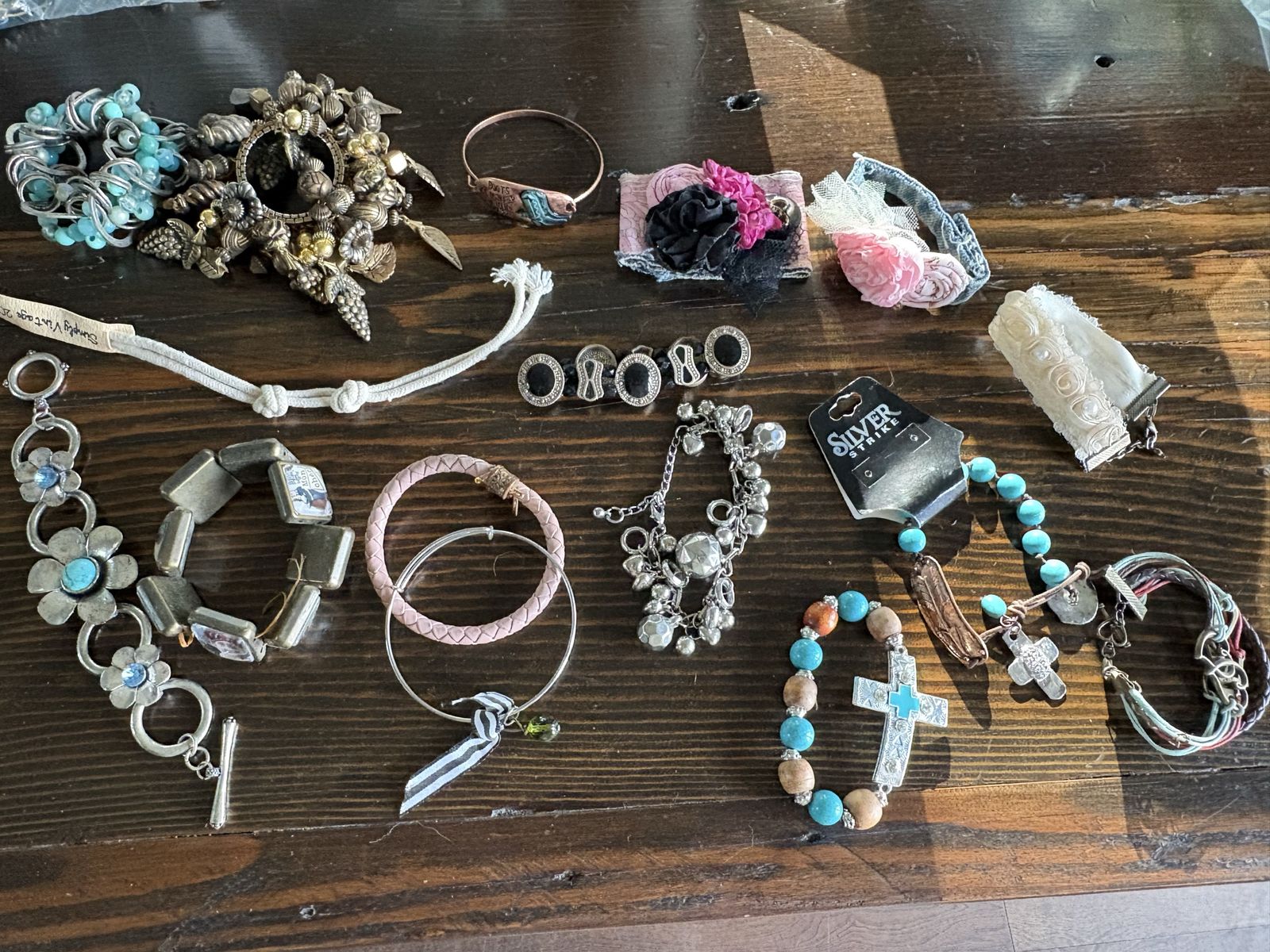 Large Lot of Vintage & Boho Style Bracelets & Watch Bracelets Assortment