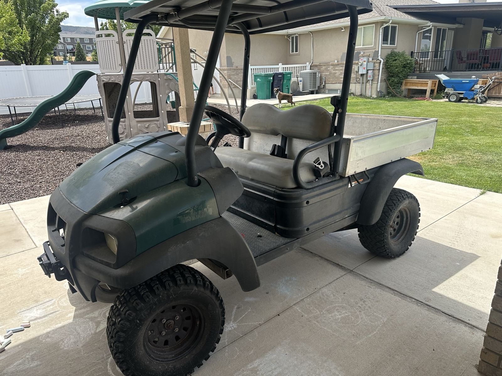 Club Car Golf Cart Utility Vehicle with Dump Bed - Green/Black