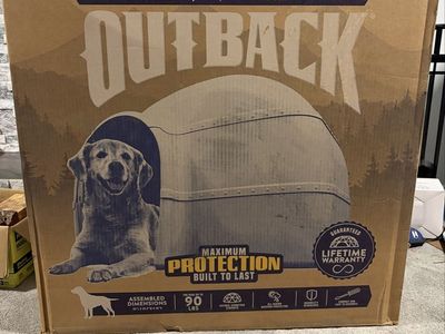 New in Box Outback Maximum Protection Dog House for Dogs Up to 90lbs - All Season Weather Protection