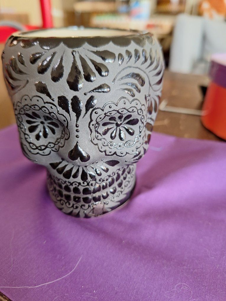 Unique Sugar Skull Planter/Vessel - Decorative Home Decor