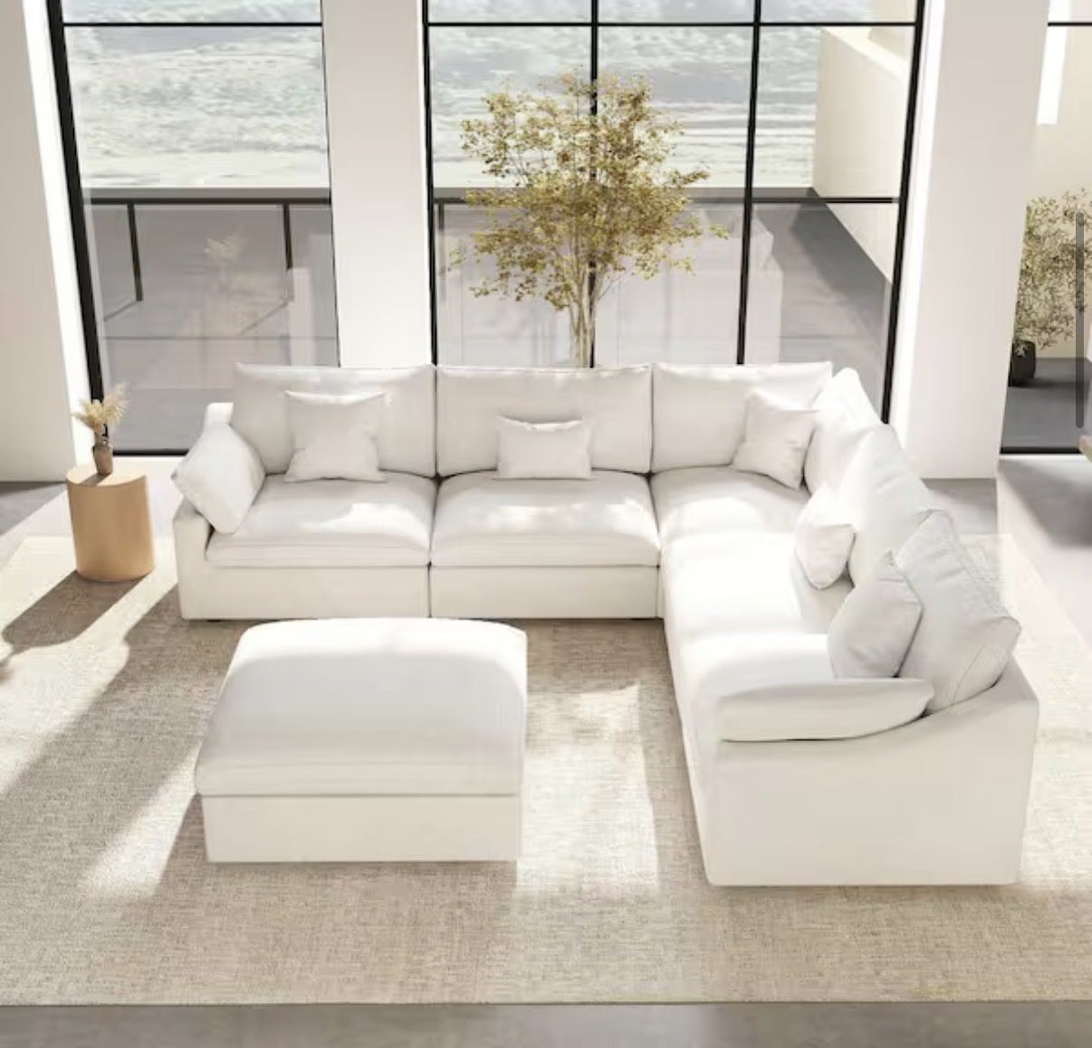 CLOUD COUCH Linen White Brand New Modular Sectional Sofa – Save $650+!