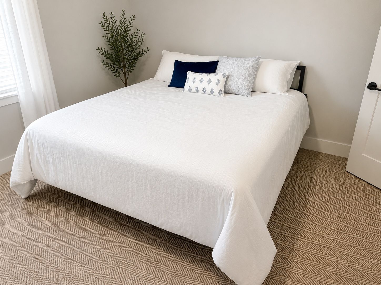 King Bed Set – Mattress, Metal Frame, Headboard & Twin Box Springs