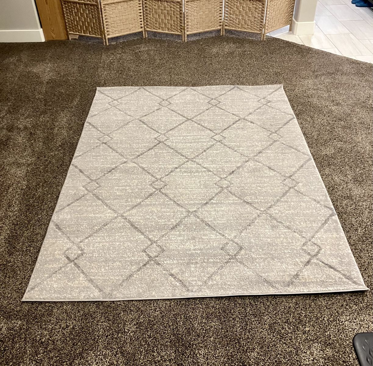 5’x 7’ Gray Diamond Area Rug