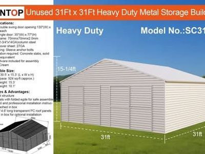 31 x 31 Metal storage building
