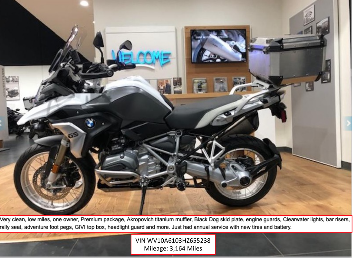 2017 BMW GS 1200 Motorcycle
