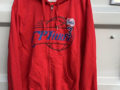 Majestic LA Clippers Chris Paul CP3 Full Zip Hoodie Red Men's Size Medium