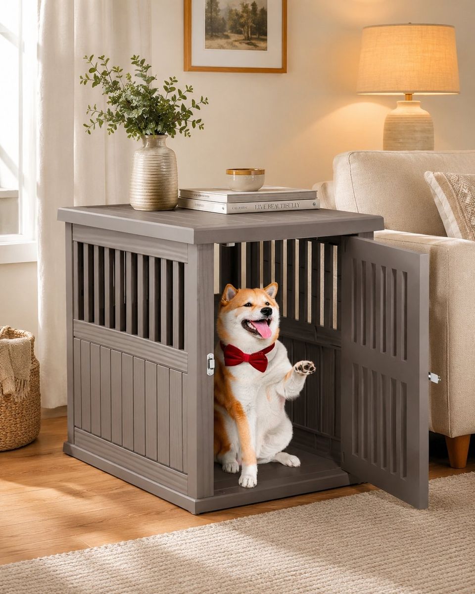 GRAY WATERPROOF DOG HOUSE – INDOOR & OUTDOOR